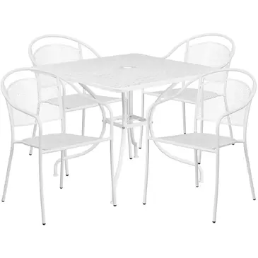 Flash Furniture CO-35SQ-03CHR4-WH-GG Chair & Table Set, Outdoor
