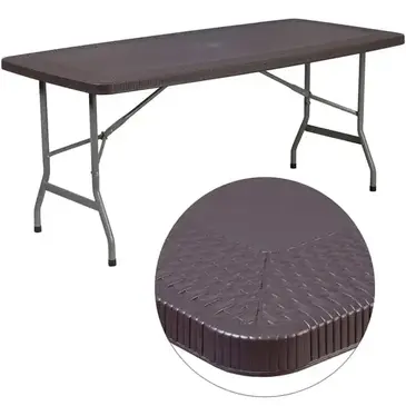 Flash Furniture DAD-YCZ-172-GG Folding Table, Rectangle