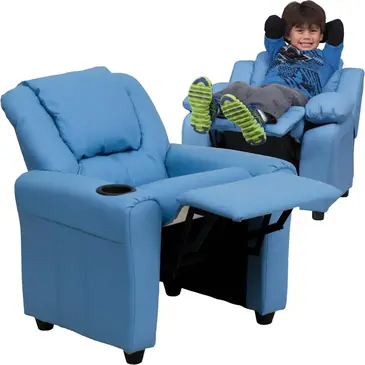 Flash Furniture DG-ULT-KID-LTBLUE-GG Sofa Seating, Recliner