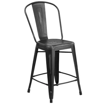 Flash Furniture ET-3534-24-BK-GG Bar Stool, Outdoor