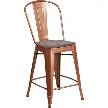 Flash Furniture ET-3534-24-POC-WD-GG Bar Stool, Indoor