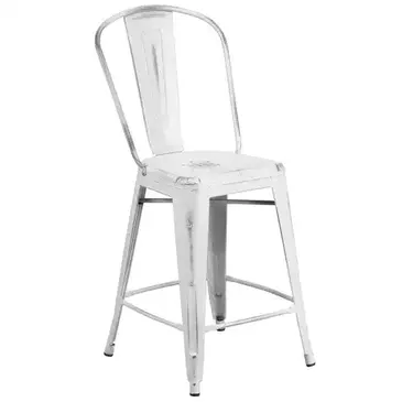 Flash Furniture ET-3534-24-WH-GG Bar Stool, Outdoor