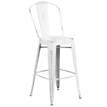 Flash Furniture ET-3534-30-WH-GG Bar Stool, Outdoor