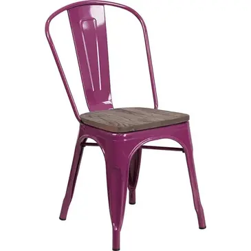 Flash Furniture ET-3534-PUR-WD-GG Chair, Side, Stacking, Indoor