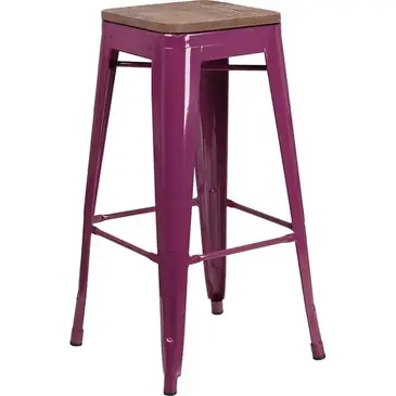 Flash Furniture ET-BT3503-30-PUR-WD-GG Bar Stool, Stacking, Indoor