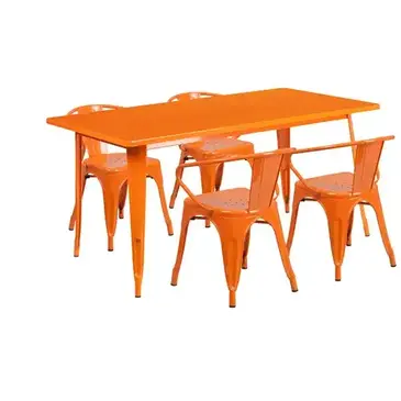 Flash Furniture ET-CT005-4-70-OR-GG Chair & Table Set, Outdoor