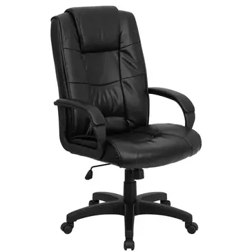 Flash Furniture GO-5301B-BK-LEA-GG Chair, Swivel