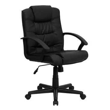Flash Furniture GO-937M-BK-LEA-GG Chair, Swivel
