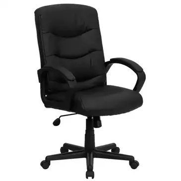 Flash Furniture GO-977-1-BK-LEA-GG Chair, Swivel