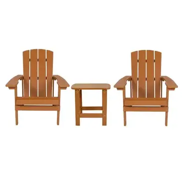 Flash Furniture JJ-C14501-2-T14001-TEAK-GG Chair & Table Set, Outdoor