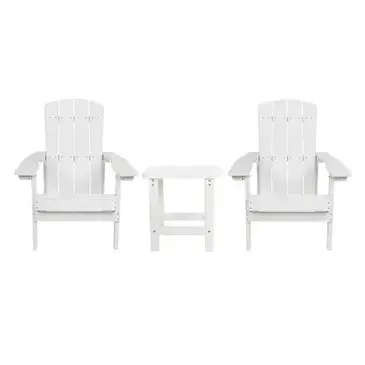 Flash Furniture JJ-C14501-2-T14001-WH-GG Chair & Table Set, Outdoor