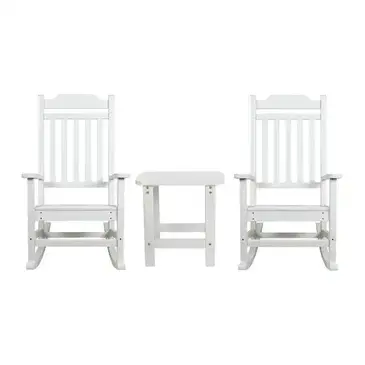 Flash Furniture JJ-C14703-2-T14001-WH-GG Chair & Table Set, Outdoor