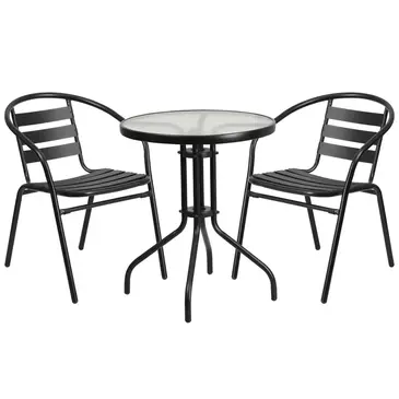 Flash Furniture TLH-071RD-017CBK2-GG Chair & Table Set, Outdoor