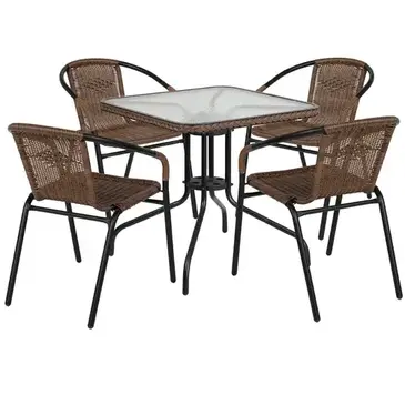 Flash Furniture TLH-073SQ-037BN4-GG Chair & Table Set, Outdoor