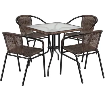 Flash Furniture TLH-073SQ-037BN4-GG Chair & Table Set, Outdoor