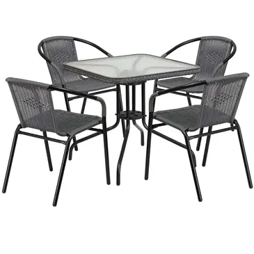 Flash Furniture TLH-073SQ-037GY4-GG Chair & Table Set, Outdoor