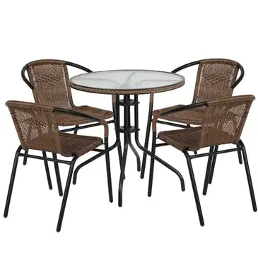 Flash Furniture TLH-087RD-037BN4-GG Chair & Table Set, Outdoor