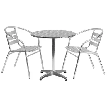 Flash Furniture TLH-ALUM-28RD-017BCHR2-GG Chair & Table Set, Outdoor