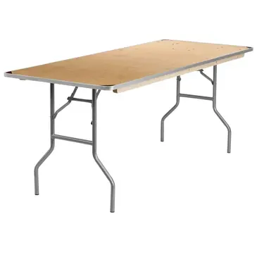 Flash Furniture XA-3072-BIRCH-M-GG Folding Table, Rectangle