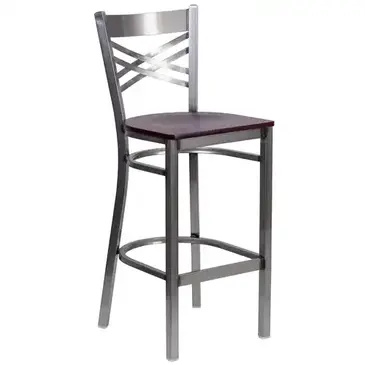 Flash Furniture XU-6F8B-CLR-BAR-MAHW-GG Bar Stool, Indoor