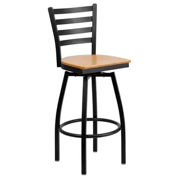 Flash Furniture XU-6F8B-LADSWVL-NATW-GG Bar Stool, Swivel, Indoor