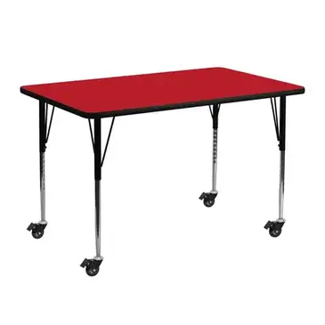 Flash Furniture XU-A2448-REC-RED-H-A-CAS-GG Table, Indoor, Activity
