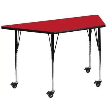 Flash Furniture XU-A2448-TRAP-RED-H-A-CAS-GG Table, Indoor, Activity