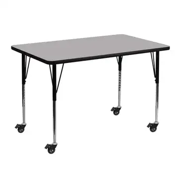 Flash Furniture XU-A3048-REC-GY-T-A-CAS-GG Table, Indoor, Activity