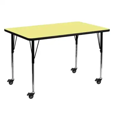 Flash Furniture XU-A3060-REC-YEL-T-A-CAS-GG Table, Indoor, Activity