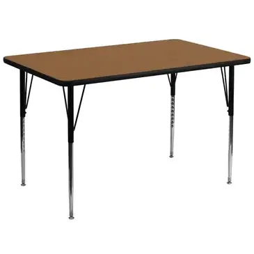 Flash Furniture XU-A3672-REC-OAK-T-A-GG Table, Indoor, Activity