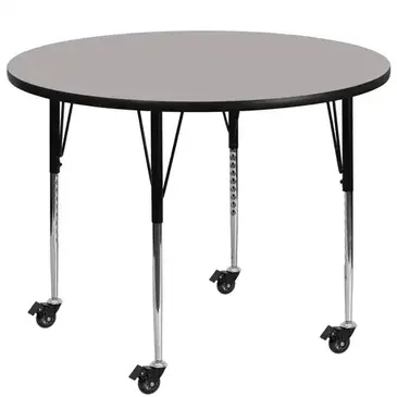 Flash Furniture XU-A42-RND-GY-H-A-CAS-GG Table, Indoor, Activity