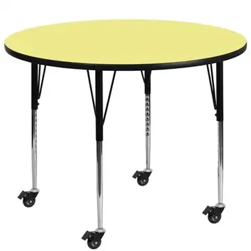 Flash Furniture XU-A42-RND-YEL-T-A-CAS-GG Table, Indoor, Activity