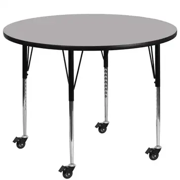 Flash Furniture XU-A48-RND-GY-T-A-CAS-GG Table, Indoor, Activity