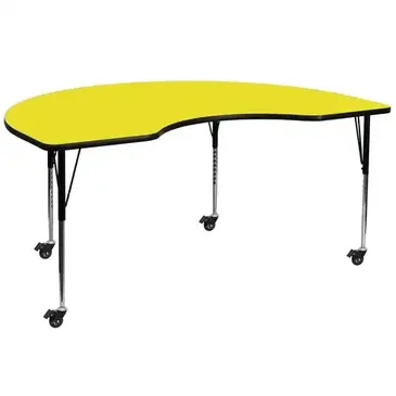 Flash Furniture XU-A4872-KIDNY-YEL-H-A-CAS-GG Table, Indoor, Activity