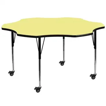 Flash Furniture XU-A60-FLR-YEL-T-A-CAS-GG Table, Indoor, Activity