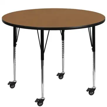 Flash Furniture XU-A60-RND-OAK-T-A-CAS-GG Table, Indoor, Activity