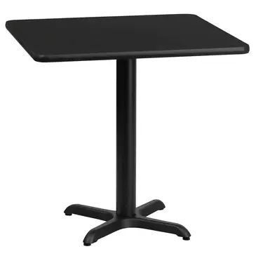 Flash Furniture XU-BLKTB-2424-T2222-GG Table, Indoor, Dining Height