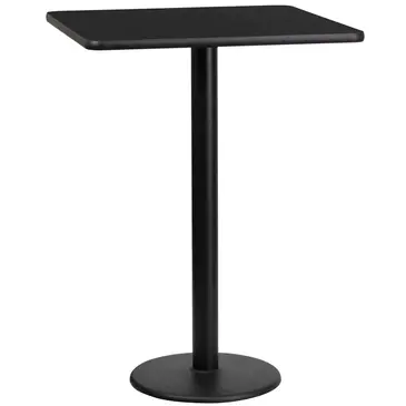 Flash Furniture XU-BLKTB-2424-TR18B-GG Table, Indoor, Bar Height