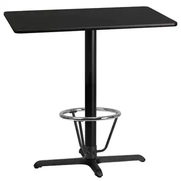 Flash Furniture XU-BLKTB-2442-T2230B-3CFR-GG Table, Indoor, Bar Height