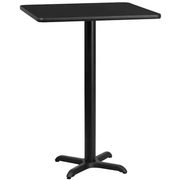 Flash Furniture XU-BLKTB-3030-T2222B-GG Table, Indoor, Bar Height
