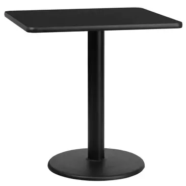Flash Furniture XU-BLKTB-3030-TR18-GG Table, Indoor, Dining Height