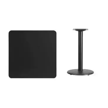 Flash Furniture XU-BLKTB-3030-TR18-GG Table, Indoor, Dining Height