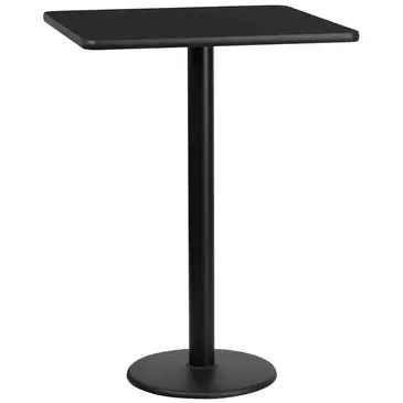 Flash Furniture XU-BLKTB-3030-TR18B-GG Table, Indoor, Bar Height