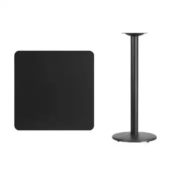 Flash Furniture XU-BLKTB-3030-TR18B-GG Table, Indoor, Bar Height