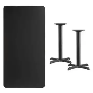 Flash Furniture XU-BLKTB-3060-T2222-GG Table, Indoor, Dining Height