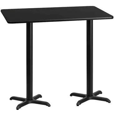 Flash Furniture XU-BLKTB-3060-T2222B-GG Table, Indoor, Bar Height