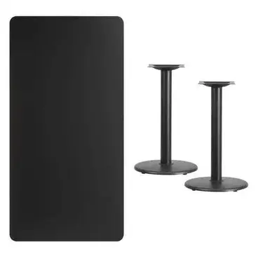 Flash Furniture XU-BLKTB-3060-TR18-GG Table, Indoor, Dining Height