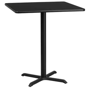 Flash Furniture XU-BLKTB-3636-T3030B-GG Table, Indoor, Bar Height