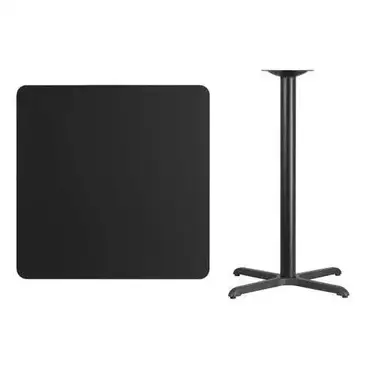 Flash Furniture XU-BLKTB-3636-T3030B-GG Table, Indoor, Bar Height