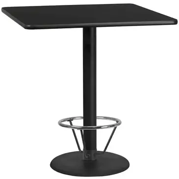 Flash Furniture XU-BLKTB-4242-TR24B-4CFR-GG Table, Indoor, Bar Height